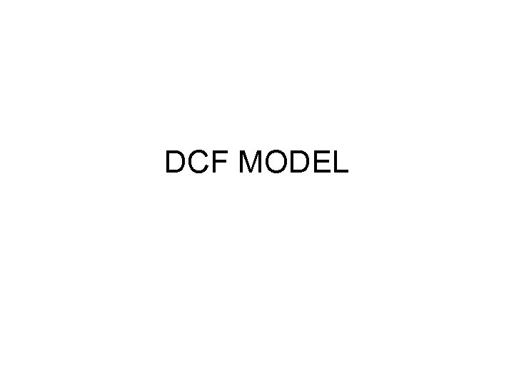 DCF MODEL 