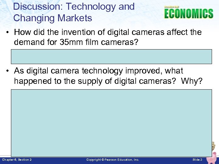 Discussion: Technology and Changing Markets • How did the invention of digital cameras affect