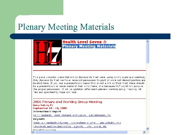 Plenary Meeting Materials 