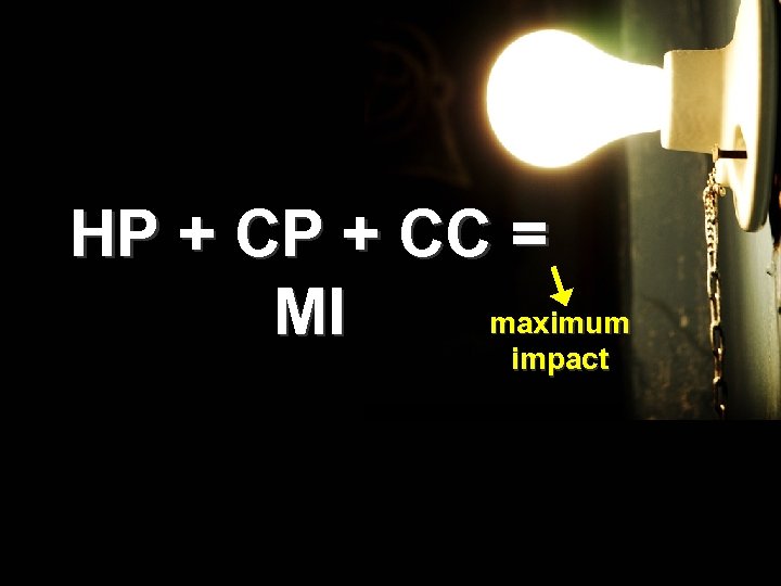 HP + CC = maximum MI impact 