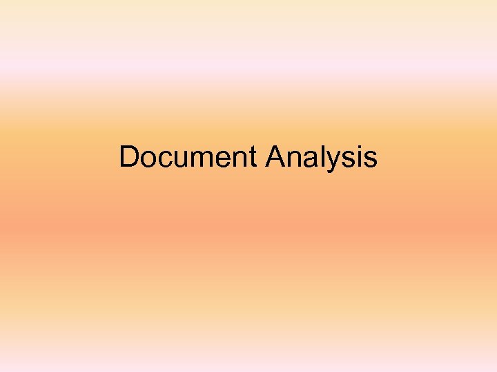 Document Analysis 