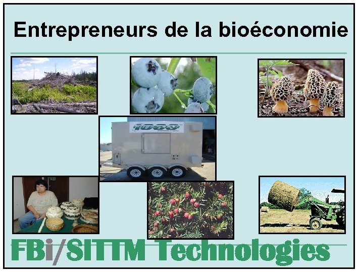 Entrepreneurs de la bioéconomie FBi/SITTM Technologies 