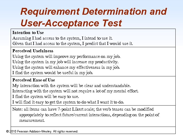 Requirement Determination and User-Acceptance Test Intention to Use Assuming I had access to the