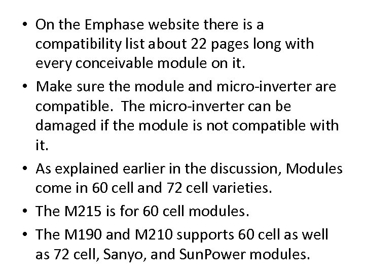  • On the Emphase website there is a compatibility list about 22 pages