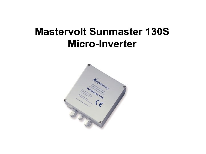 Mastervolt Sunmaster 130 S Micro-Inverter 