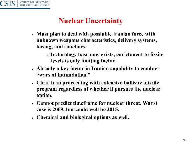 Nuclear Uncertainty 24 