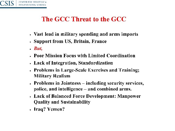 The GCC Threat to the GCC 