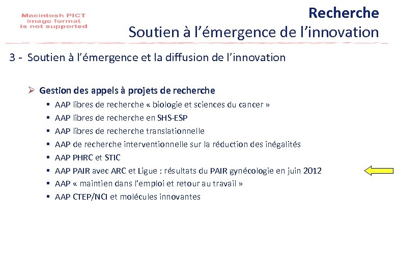 Recherche Soutien à l’émergence de l’innovation 3 - Soutien à l’émergence et la diffusion