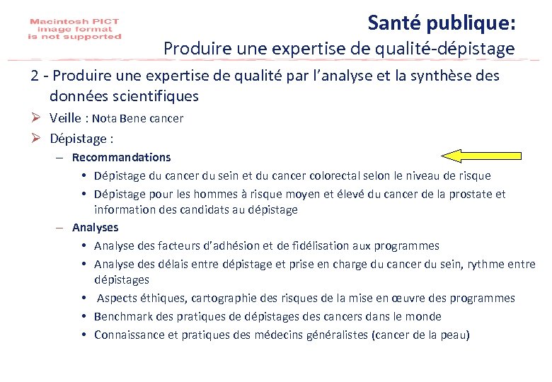Santé publique: Produire une expertise de qualité-dépistage 2 - Produire une expertise de qualité