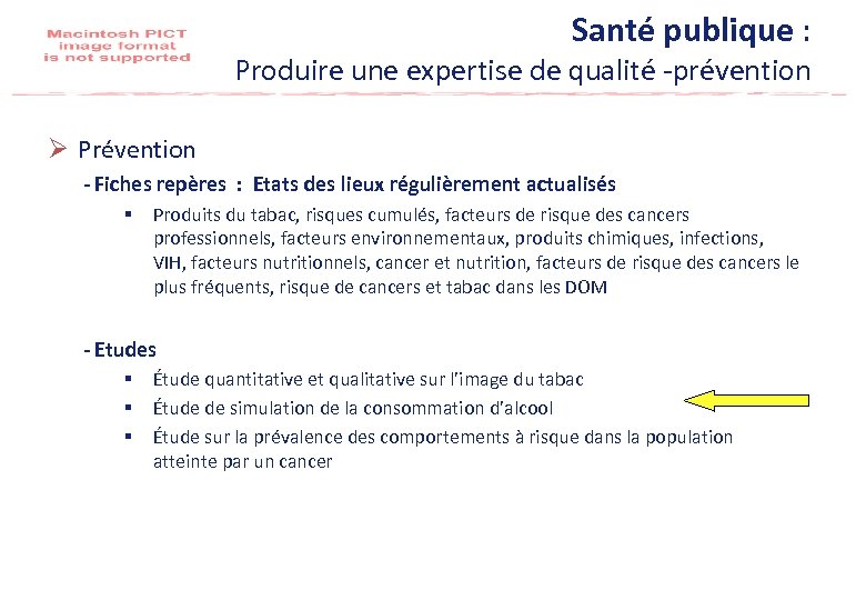 Santé publique : Produire une expertise de qualité -prévention Ø Prévention - Fiches repères