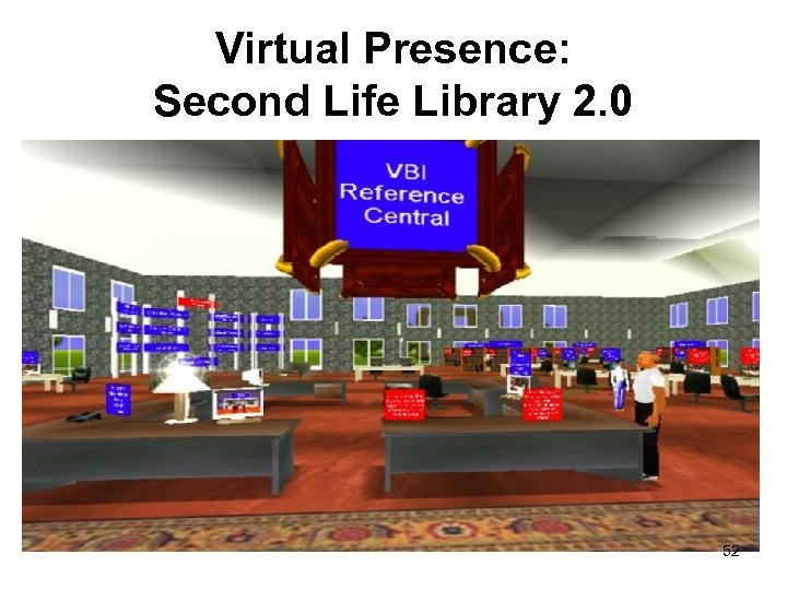 Virtual Presence: Second Life Library 2. 0 52 