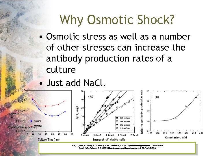 Why Osmotic Shock? • Osmotic stress as well as a number of other stresses