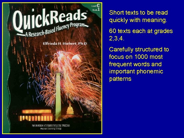 Short texts to be read quickly with meaning. 60 texts each at grades 2,