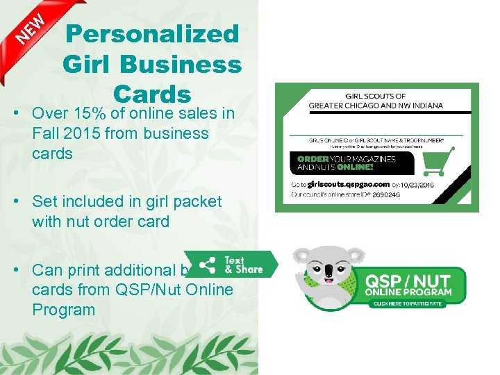 Personalized Girl Business Cards • Over 15% of online sales in Fall 2015 from