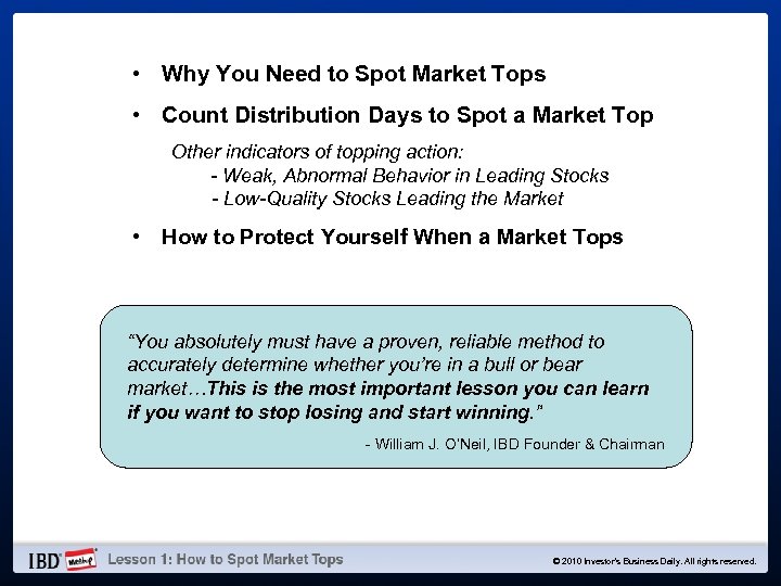  • Why You Need to Spot Market Tops • Count Distribution Days to