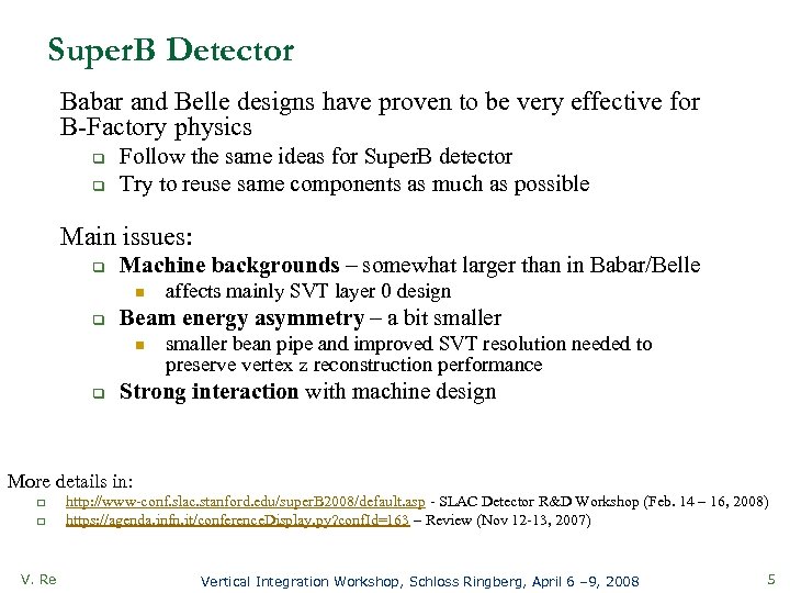 Super. B Detector Babar and Belle designs have proven to be very effective for