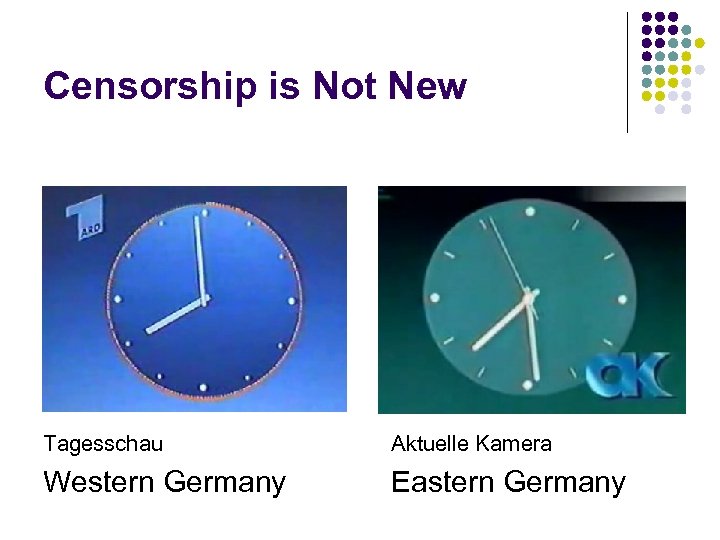 Censorship is Not New Tagesschau Aktuelle Kamera Western Germany Eastern Germany 