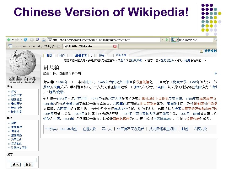 Chinese Version of Wikipedia! 