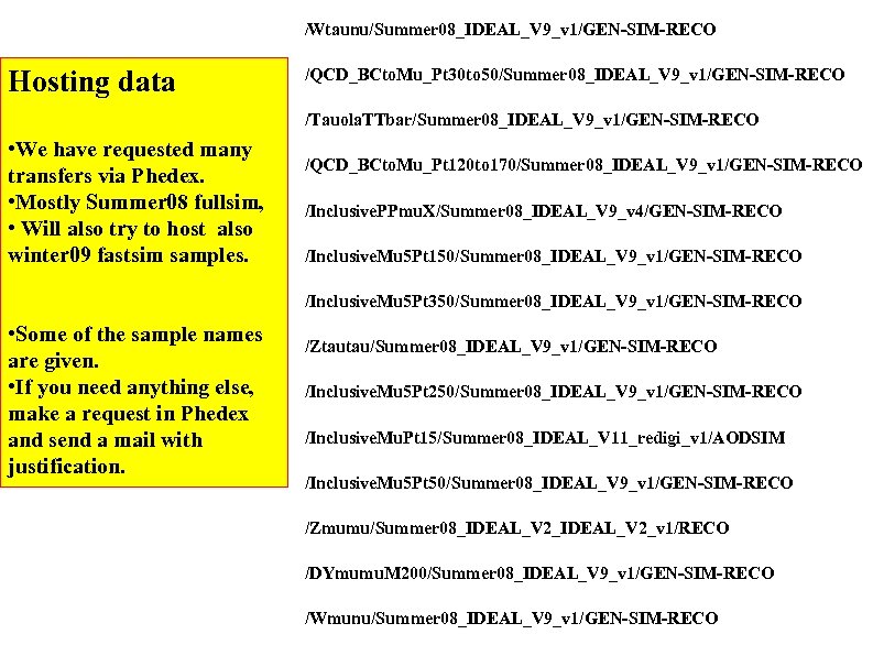 Wtaunu/Summer 08_IDEAL_V 9_v 1/GEN-SIM-RECO / Hosting data /QCD_BCto. Mu_Pt 30 to 50/Summer 08_IDEAL_V 9_v