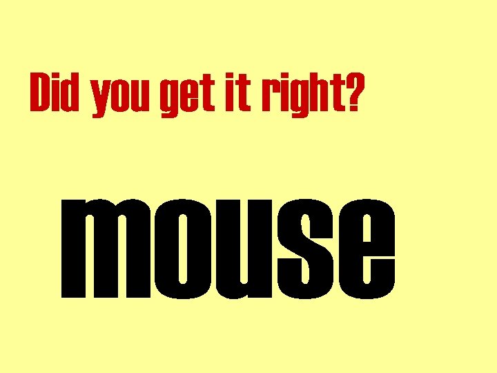 Did you get it right? mouse 