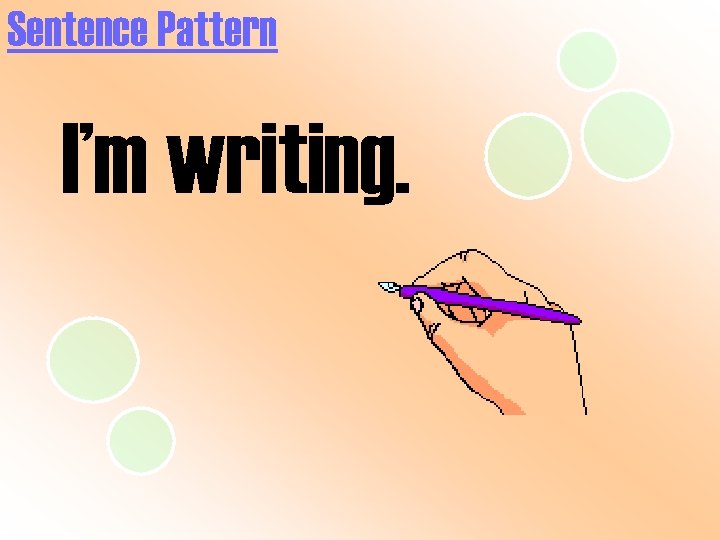 Sentence Pattern I’m writing. 
