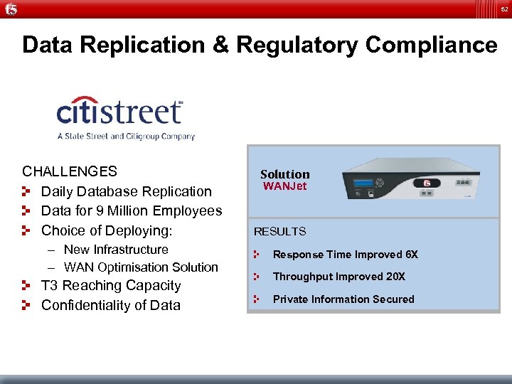 52 Data Replication & Regulatory Compliance CHALLENGES Daily Database Replication Data for 9 Million