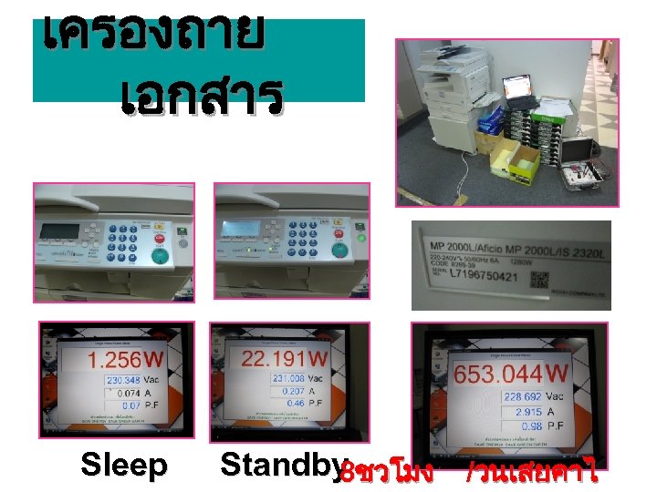 เครองถาย เอกสาร Sleep Standby ชวโมง /วนเสยคาไ 8 