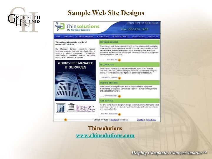 Sample Web Site Designs Thinsolutions www. thinsolutions. com 