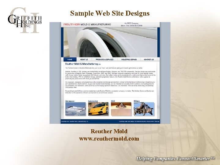 Sample Web Site Designs Reuther Mold www. reuthermold. com 