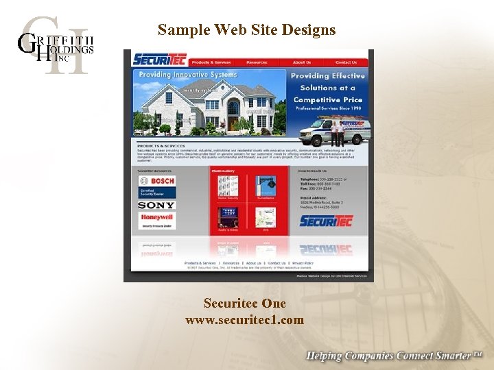 Sample Web Site Designs Securitec One www. securitec 1. com 