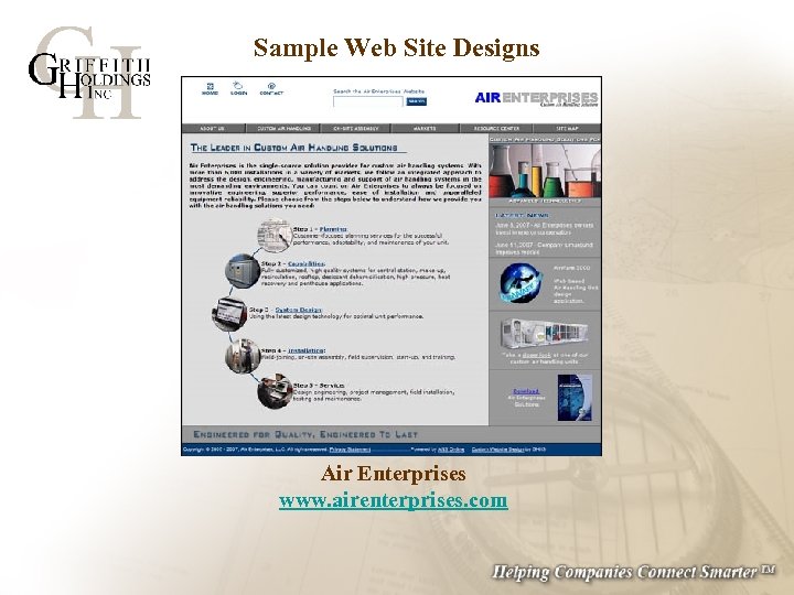 Sample Web Site Designs Air Enterprises www. airenterprises. com 