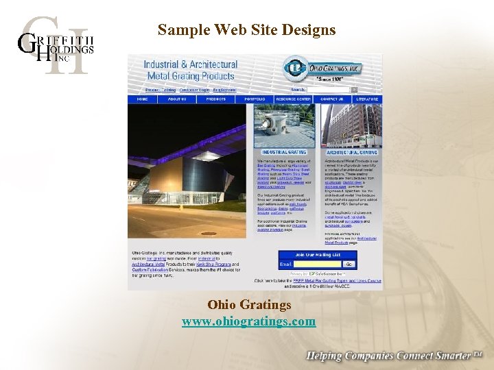 Sample Web Site Designs Ohio Gratings www. ohiogratings. com 