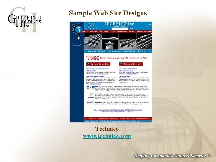 Sample Web Site Designs Technico www. technico. com 