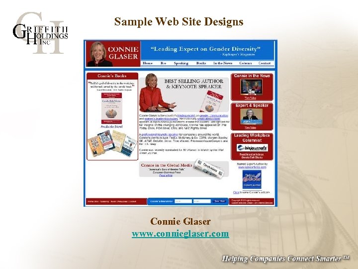 Sample Web Site Designs Connie Glaser www. connieglaser. com 