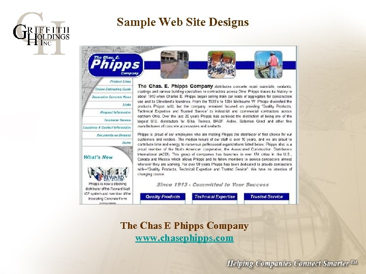 Sample Web Site Designs The Chas E Phipps Company www. chasephipps. com 