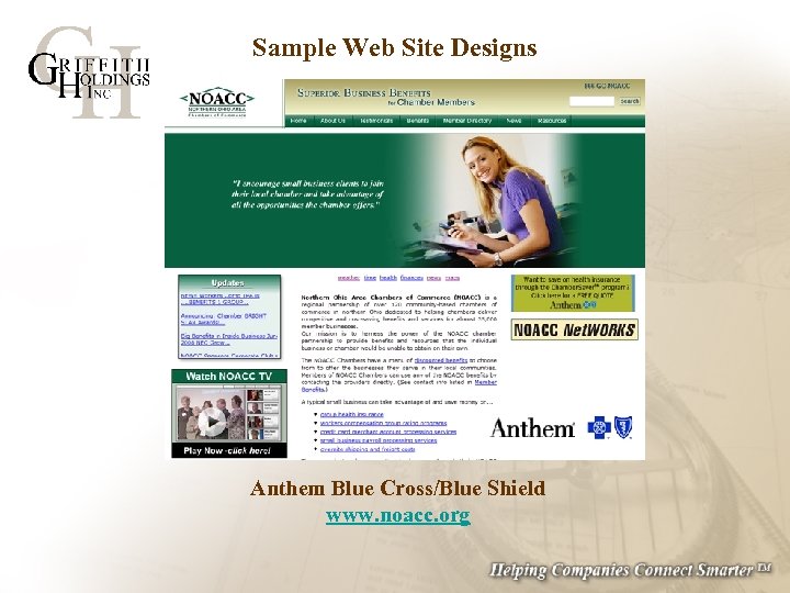 Sample Web Site Designs Anthem Blue Cross/Blue Shield www. noacc. org 