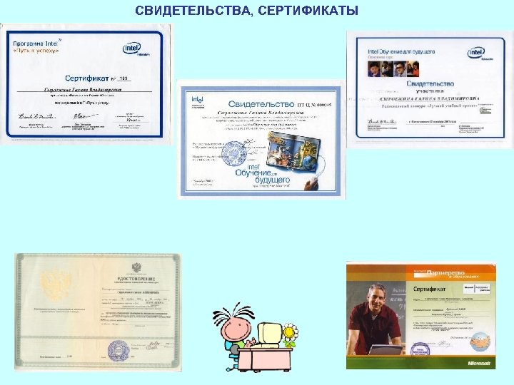 СВИДЕТЕЛЬСТВА, СЕРТИФИКАТЫ 