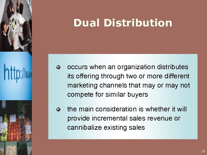 Dual Distribution occurs when an organization distributes its offering through two or more different