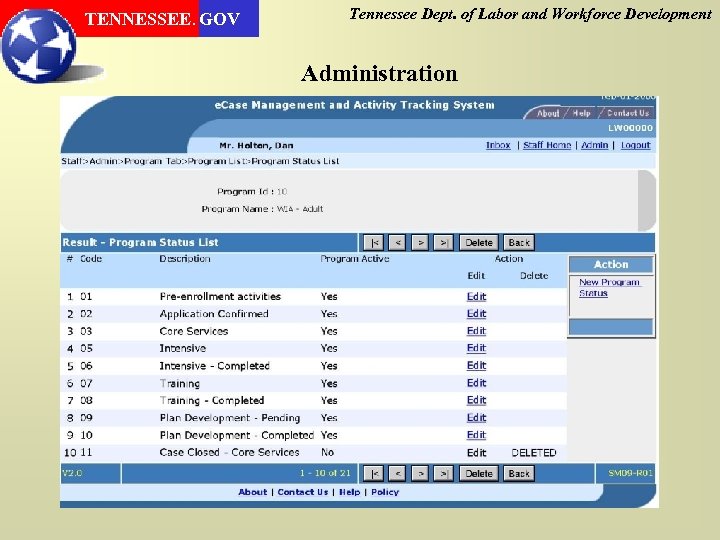 TENNESSEE. GOV Tennessee Dept. of Labor and Workforce Development Administration 
