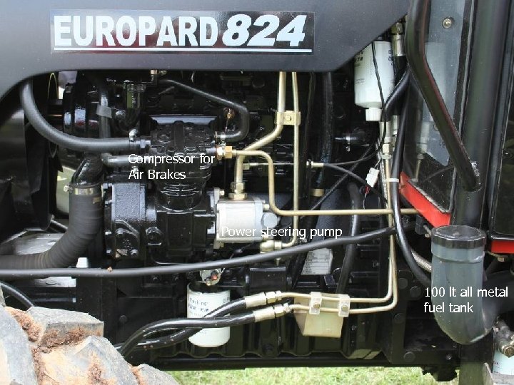 Compressor for Air Brakes Power steering pump 100 lt all metal fuel tank 