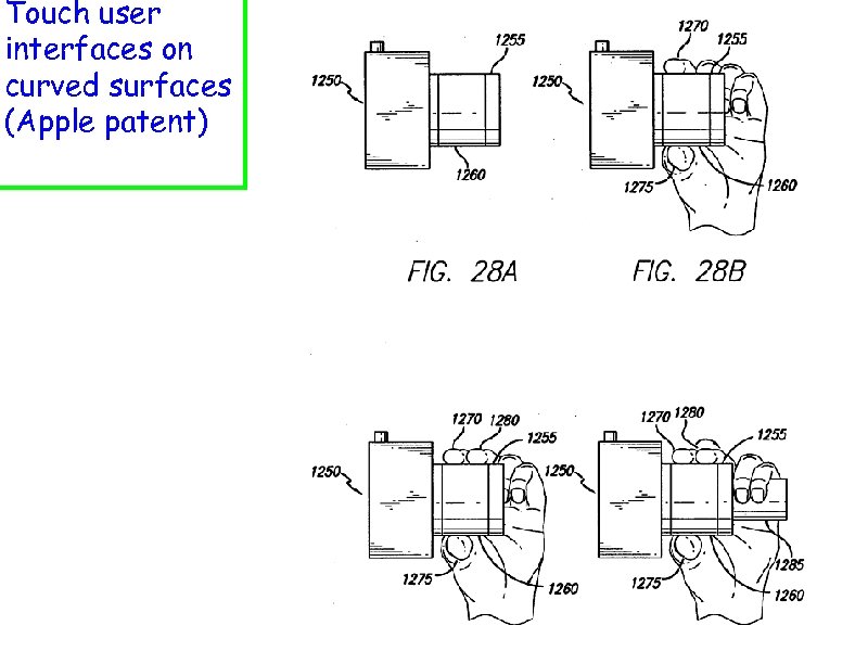 Touch user interfaces on curved surfaces (Apple patent) 