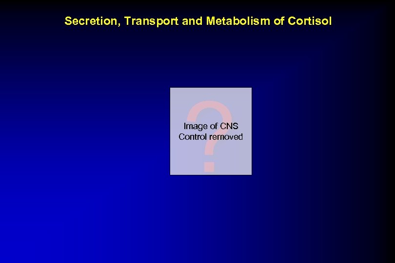 Secretion, Transport and Metabolism of Cortisol ? Image of CNS Control removed 