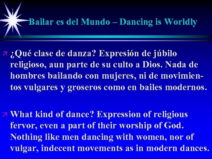 Bailar es del Mundo – Dancing is Worldly ä ¿Qué clase de danza? Expresión