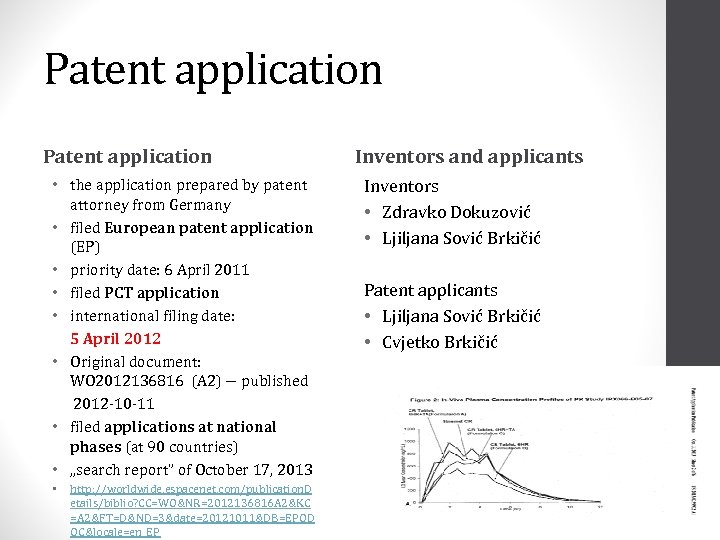 Patent application • the application prepared by patent attorney from Germany • filed European