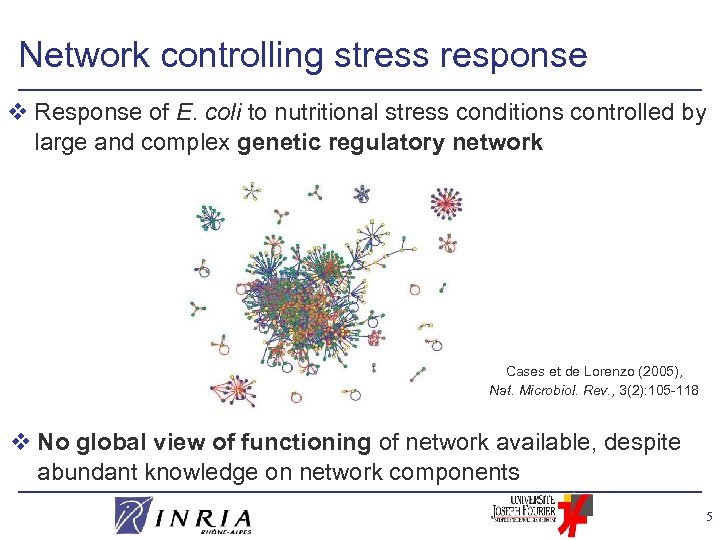 Network controlling stress response v Response of E. coli to nutritional stress conditions controlled