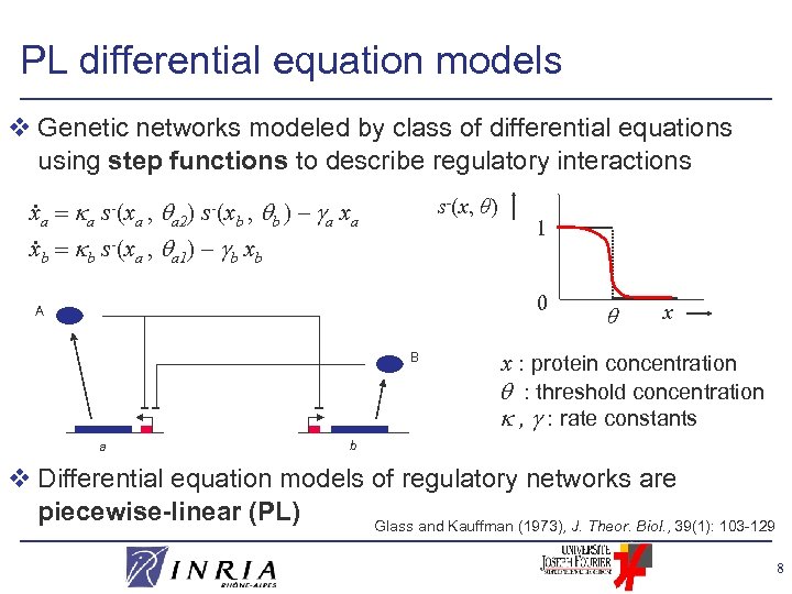 PL differential equation models v Genetic networks modeled by class of differential equations using