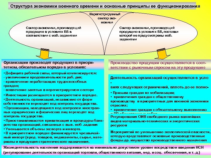 Структура экономики военного времени и основные принципы ее функционирования Нерегистрируемый сектор экономики Сектор экономики,