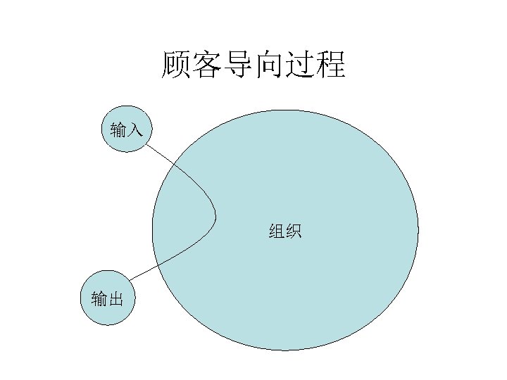 顾客导向过程 输入 组织 输出 