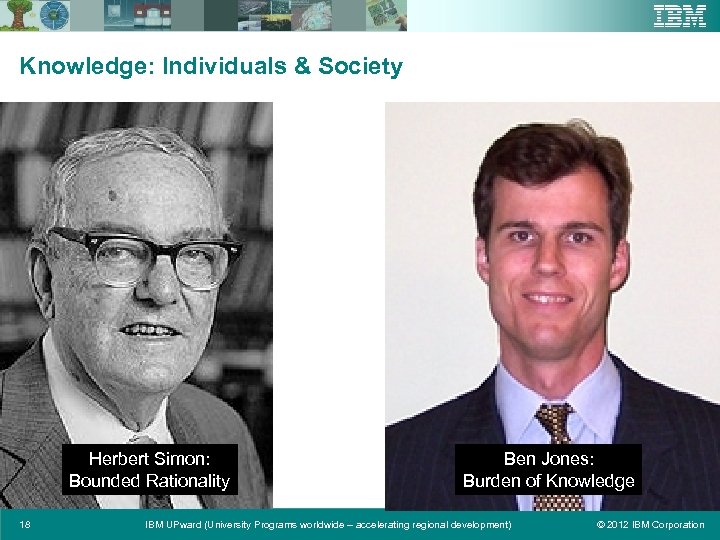 Knowledge: Individuals & Society Herbert Simon: Bounded Rationality 18 Ben Jones: Burden of Knowledge