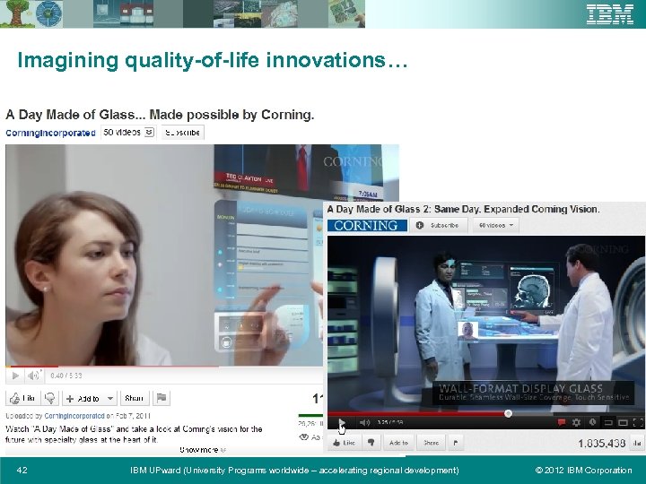 Imagining quality-of-life innovations… 42 IBM UPward (University Programs worldwide – accelerating regional development) ©